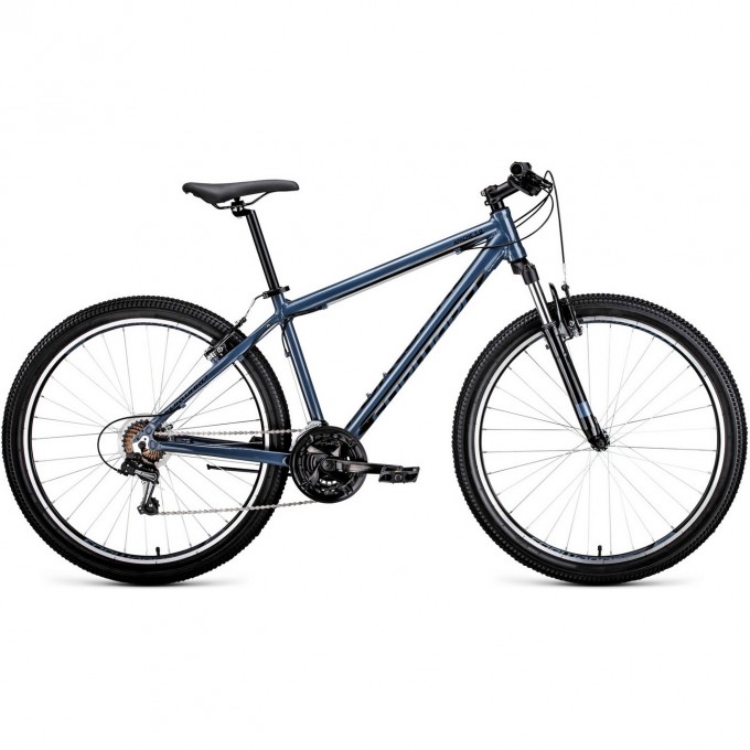 Велосипед FORWARD APACHE 27,5 1.0 (2020) серый/черный с рамой 15" 79065 SERYII/CHERNYII 15