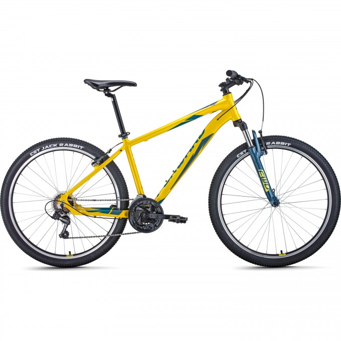 Велосипед FORWARD APACHE 27,5 1.0 (2022) желтый/зеленый с рамой 15" 94619 JELTYII/ZELENYII 15