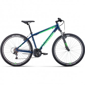 Велосипед FORWARD APACHE 27,5 1.0 CLASSIC 27,5", рама 17", синий/ярко-зеленый, 2022 Велосипед FORWARD APACHE 27,5 1.0 CLASSIC 27,5", рама 17", синий/ярко-зеленый, 2022