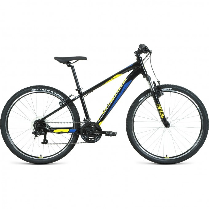 Велосипед FORWARD APACHE 27,5 1.2 (2021) черный/желтый с рамой 15" 93480 CHERNYII/JELTYII 15