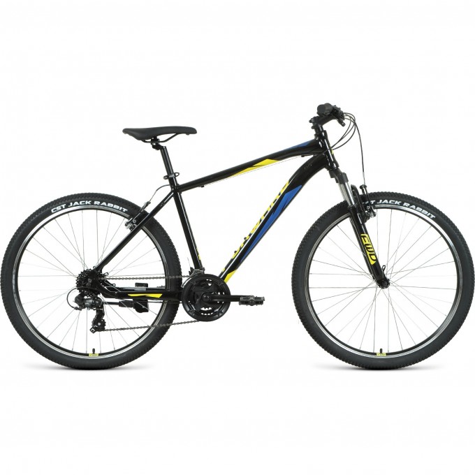 Велосипед FORWARD APACHE 27,5 1.2 S (2021) черный/желтый с рамой 15" 93493 CHERNYII/JELTYII 15