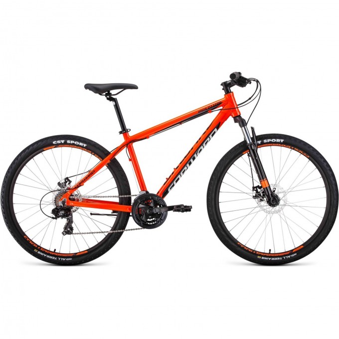 Велосипед FORWARD APACHE 27,5 2.0 disc (2020) оранжевый/черный с рамой 15" 74401 ORANJEVYII/CHERNYII 15