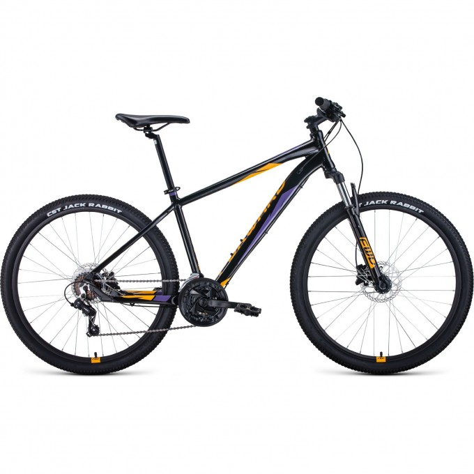 Велосипед FORWARD APACHE 27,5 3.0 disc, рама 15", 2020-2021, черный/оранжевый RBKW1M37G037