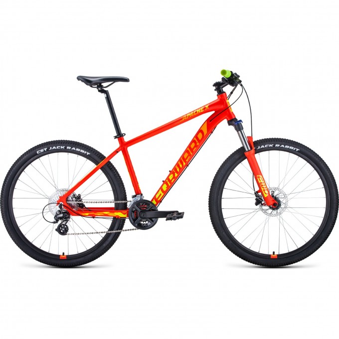 Велосипед FORWARD APACHE 27,5 X (2021) красный матовый/желтый с рамой 15" 75169 KRASNYII/JELTYII 15