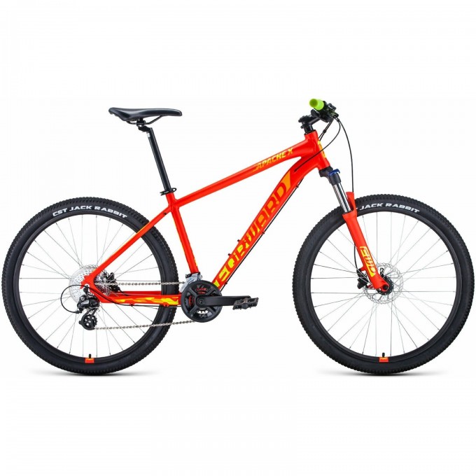 Велосипед FORWARD APACHE 27,5 X HD (2022) красный матовый/желтый с рамой 15" 94625 KRASNYII/JELTYII 15