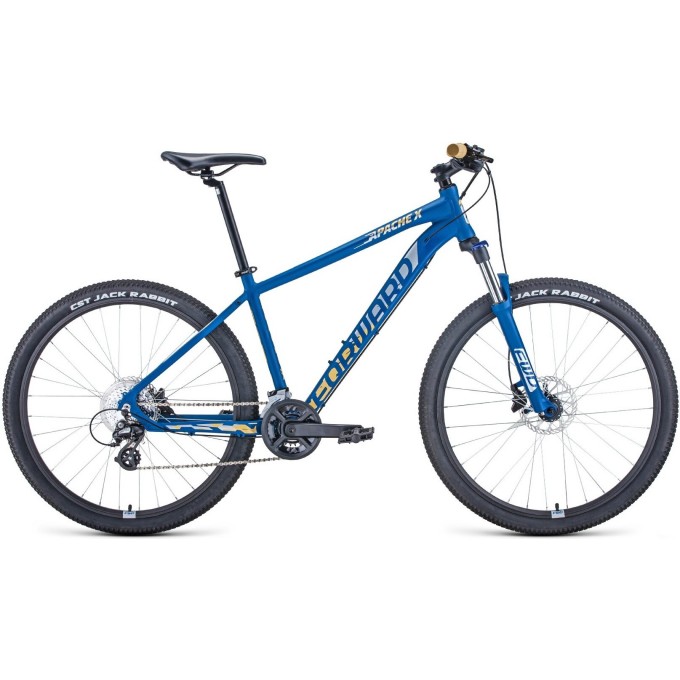 Велосипед FORWARD APACHE 27,5 X HD (2022) синий матовый/серебристый с рамой 15" 94625 SINII/SEREBRISTYII 15