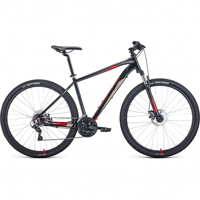 Велосипед FORWARD APACHE 29 2.0 disc, рама 17", 2020-2021, черный/красный RBKW1M69Q002