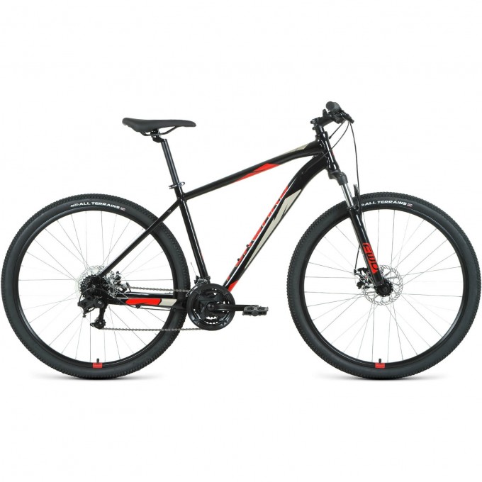 Велосипед FORWARD APACHE 29 2.2 D, рама 17", 2022, черный/красный RBK22FW29428