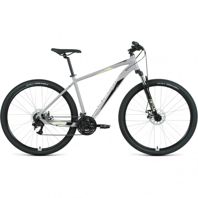 Велосипед FORWARD APACHE 29 2.2 disc (2021) серый/бежевый с рамой 17" 75171 SERYII/BEJEVYII 17