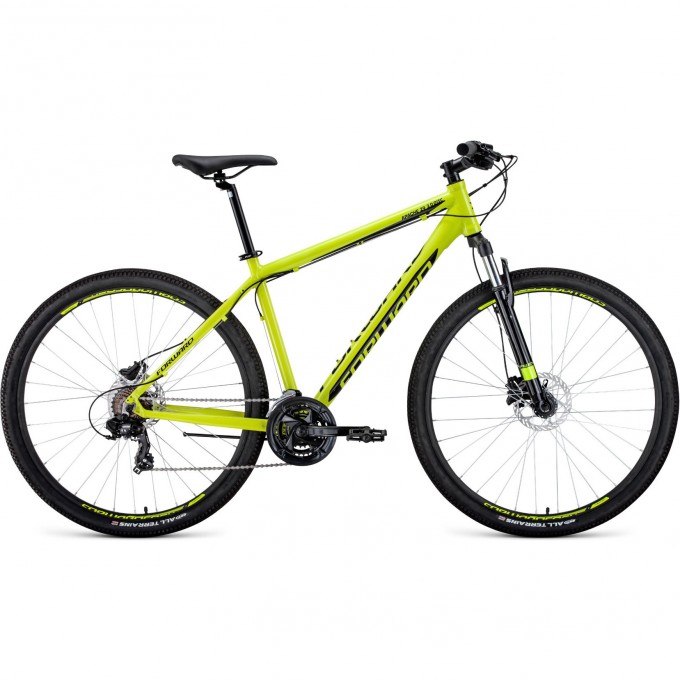 Велосипед FORWARD APACHE 29 3.0 disc (2020) желтый/черный с рамой 17" 74404 JELTYII/CHERNYII 17