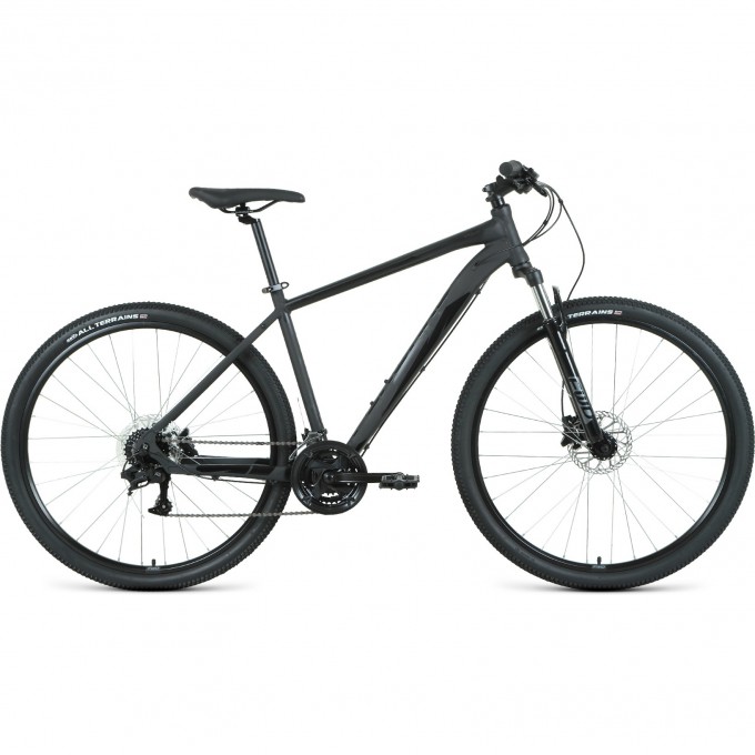 Велосипед FORWARD APACHE 29 3.2 disc (2021) черный матовый/черный с рамой 17" 75172 CHERNYII MATOVYII 17