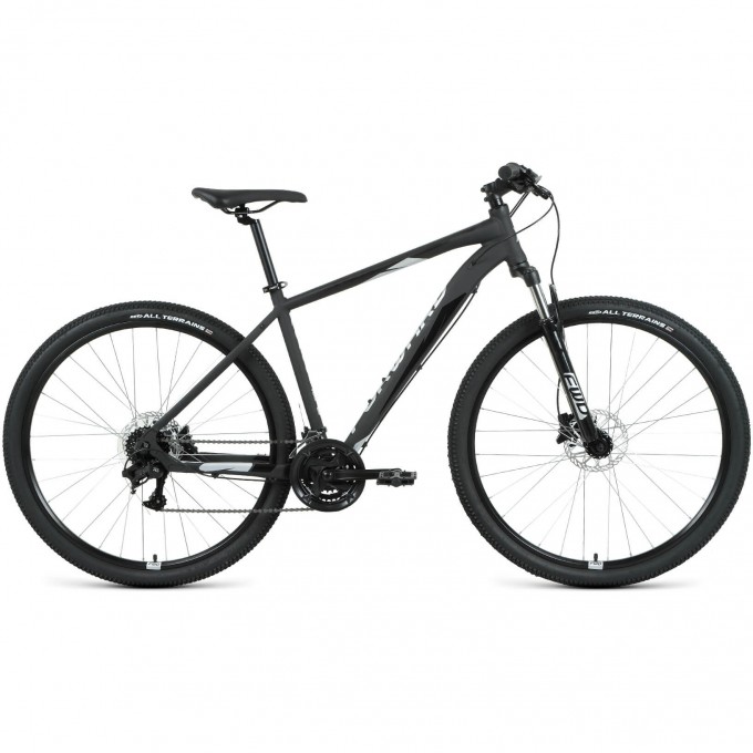 Велосипед FORWARD APACHE 29 3.2 HD (2022) черный матовый/серебристый с рамой 17" 95329 CHERNYII/SEREBRISTYII 17