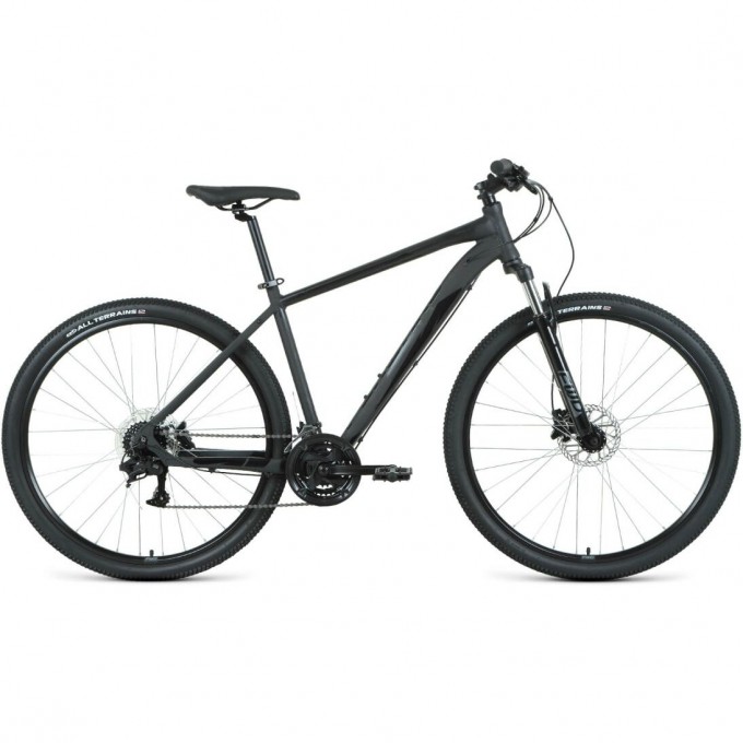 Велосипед FORWARD APACHE 29 X HD (2022) черный матовый/черный с рамой 17" 95301 CHERNYII/CHERNYII 17