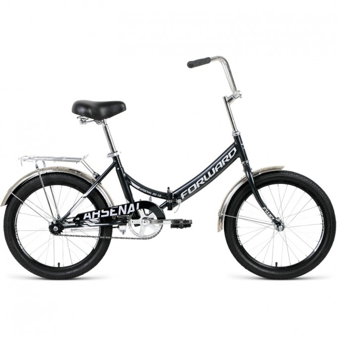Велосипед FORWARD ARSENAL 20 1.0 (2020) черный/серый с рамой 14" 74792 CHERNYII/SERYII 14