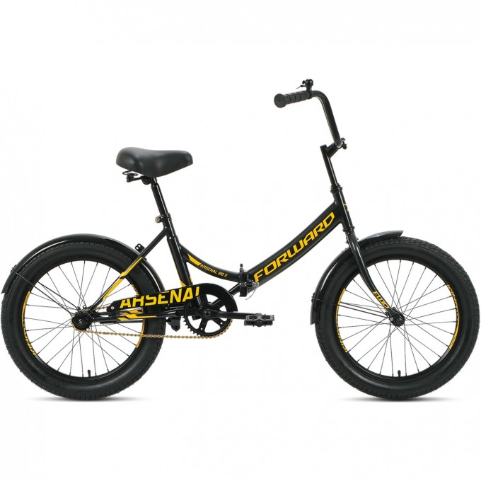 Велосипед FORWARD ARSENAL 20 X (2020) черный/золотой с рамой 14" 74791 CHERNYII/ZOLOTOI 14