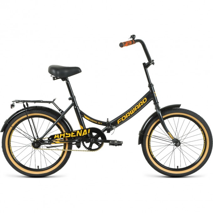 Велосипед FORWARD ARSENAL 20 X (2021) черный/золотой с рамой 14" 75573 CHERNYII/ZOLOTOI 14