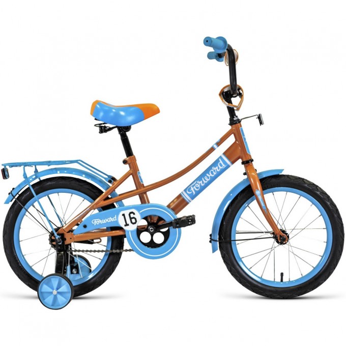 Велосипед FORWARD AZURE 16, 2020-2021, бежевый/голубой 1BKW1K1C1002