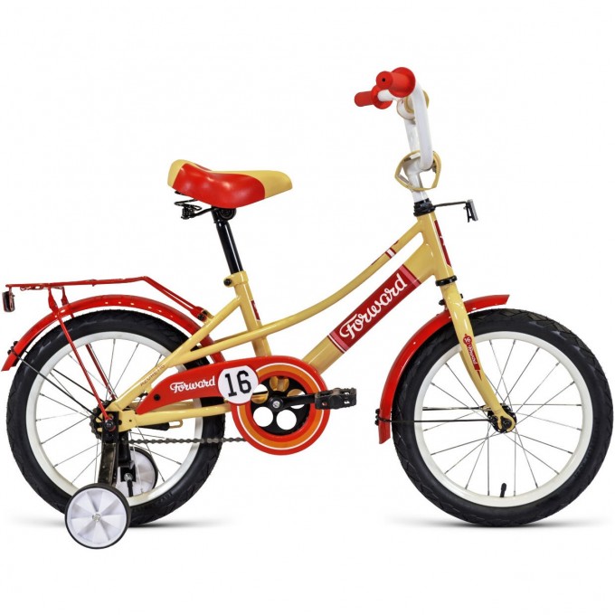 Велосипед FORWARD AZURE 16, 2020-2021, бежевый/красный 1BKW1K1C1003