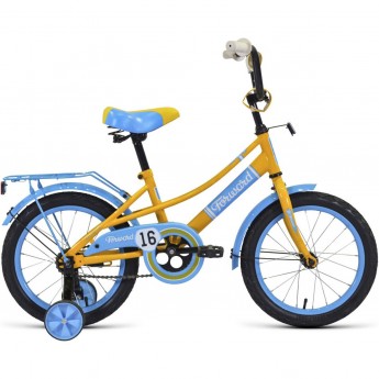 Велосипед FORWARD AZURE 16, 2020-2021, желтый/голубой