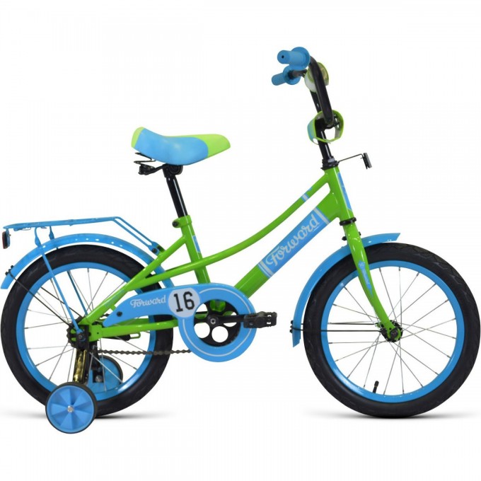 Велосипед FORWARD AZURE 16, 2020-2021, зеленый/голубой 1BKW1K1C1005