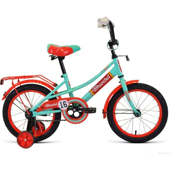 Велосипед FORWARD AZURE 16 (2022) зеленый/красный 94608 ZELENYII/KRASNYII