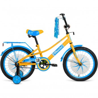 Велосипед FORWARD AZURE 18 (18" 1 ск.) 2022, желтый/голубой