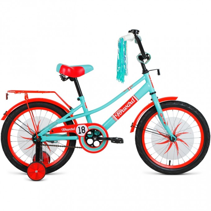 Велосипед FORWARD AZURE 18, 2020-2021, зеленый/красный 1BKW1K1D1013