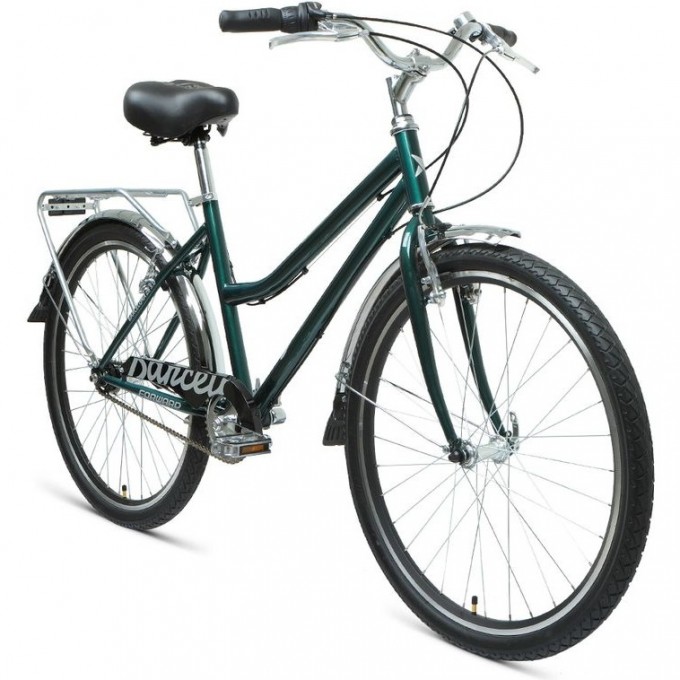 Велосипед FORWARD BARCELONA 26 3.0 (2022) темно-зеленый/серебристый с рамой 17" 95306 ZELENYII/SEREBRISTYII