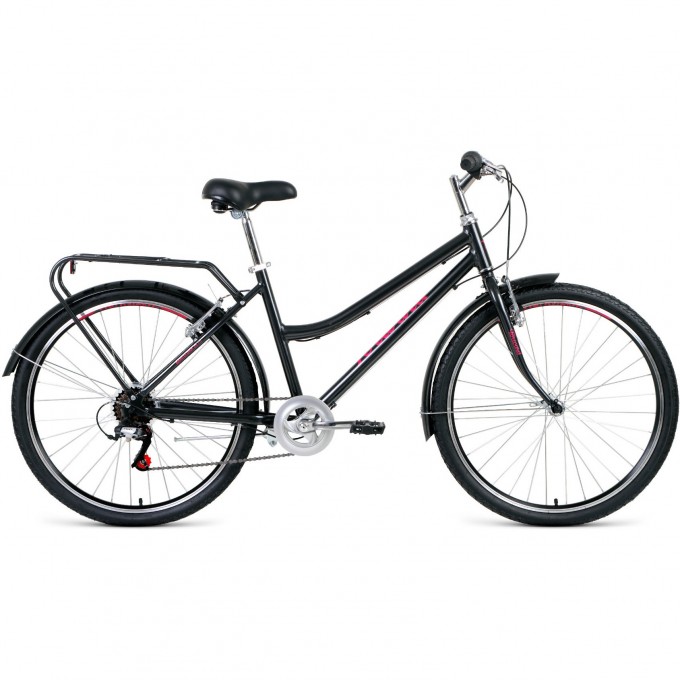 Велосипед FORWARD BARCELONA AIR 26 1.0, рама 17", 2020-2021, серый/розовый RBKW1C367002