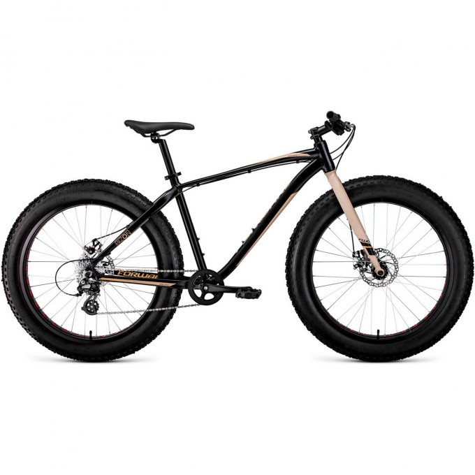 Велосипед FORWARD BIZON 26 (2020) черный/бежевый с рамой 18" 79064 CHERNYII/BEJEVYII