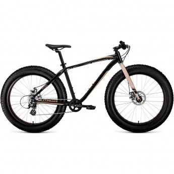 Велосипед FORWARD BIZON 26 D (2022) черный/бежевый с рамой 18"