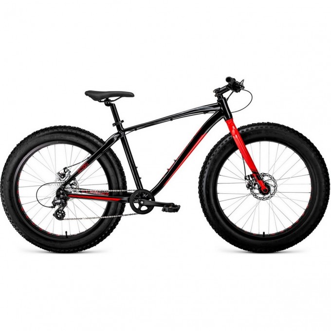 Велосипед FORWARD BIZON 26 D (2022) черный/красный с рамой 18" 95310 CHERNYII/KRASNYII