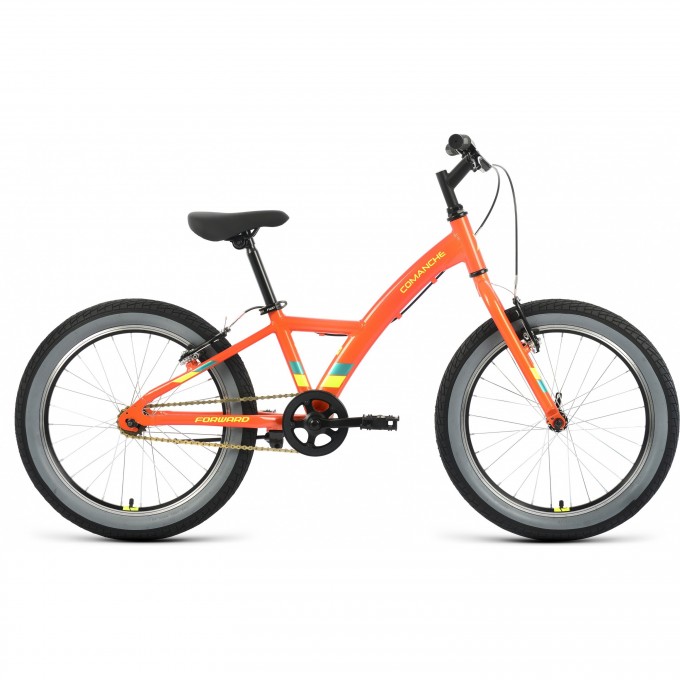 Велосипед FORWARD COMANCHE 20 1.0 (2022) оранжевый/желтый с рамой 10.5" 95312 ORANJEVYII/JELTYII