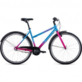 Велосипед FORWARD CORSICA 28 (28" 3 ск. рост. 500 мм) 2020-2021, голубой/розовый