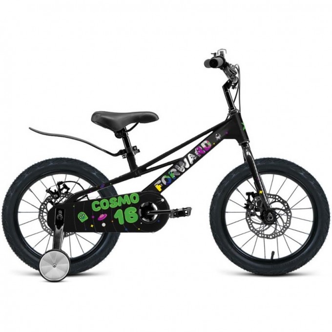 Велосипед FORWARD COSMO 14 (1 ск.) 2023, черный с рамой 14" IB3FF10FBXBKXXX