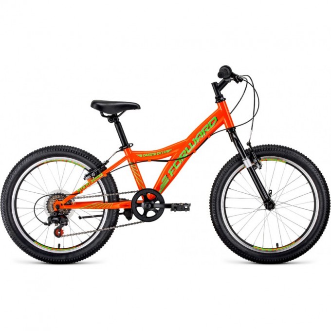 Велосипед FORWARD DAKOTA 20 1.0 (2020) оранжевый/светло-зеленый с рамой 10.5" 74818 ORANJEVYII/ZELENYII