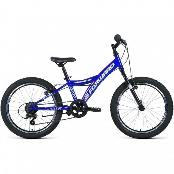 Велосипед FORWARD DAKOTA 20 1.0 (2021) синий/белый с рамой 10.5" 74429 SINII/BELYII