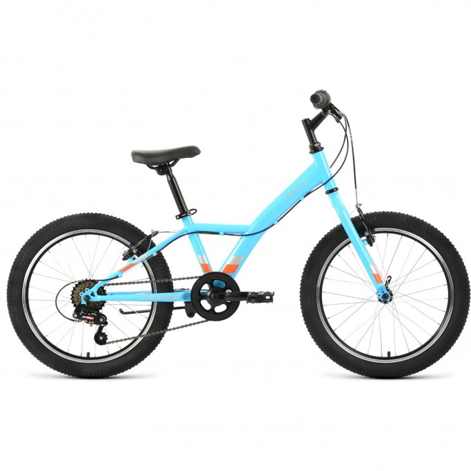 Велосипед FORWARD DAKOTA 20 1.0 (2022) голубой/ярко-оранжевый 95315 GOLYBOI/ORANJEVYII