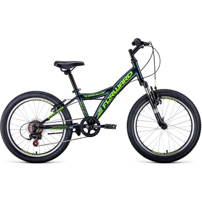 Велосипед FORWARD DAKOTA 20 2.0, рама 10.5", 2020-2021, серый/желтый RBKW1J106006