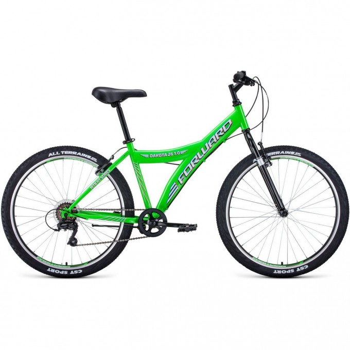 Велосипед FORWARD DAKOTA 26 1.0 26", рама 16.5"), ярко-зеленый/белый, 2021 RBKW1M166009