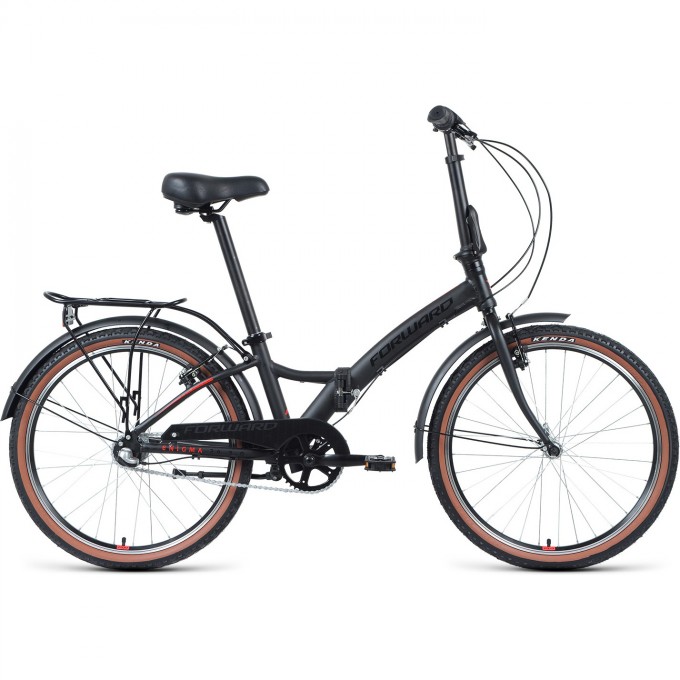 Велосипед FORWARD ENIGMA 24 3.0 (2022) черный матовый/красный 95289 CHERNYII/KRASNYII
