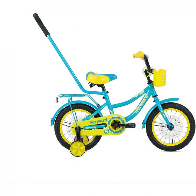 Велосипед FORWARD FUNKY 14 (2020) бирюзовый/желтый 79079 BIRYUZOVYII/JELTYII