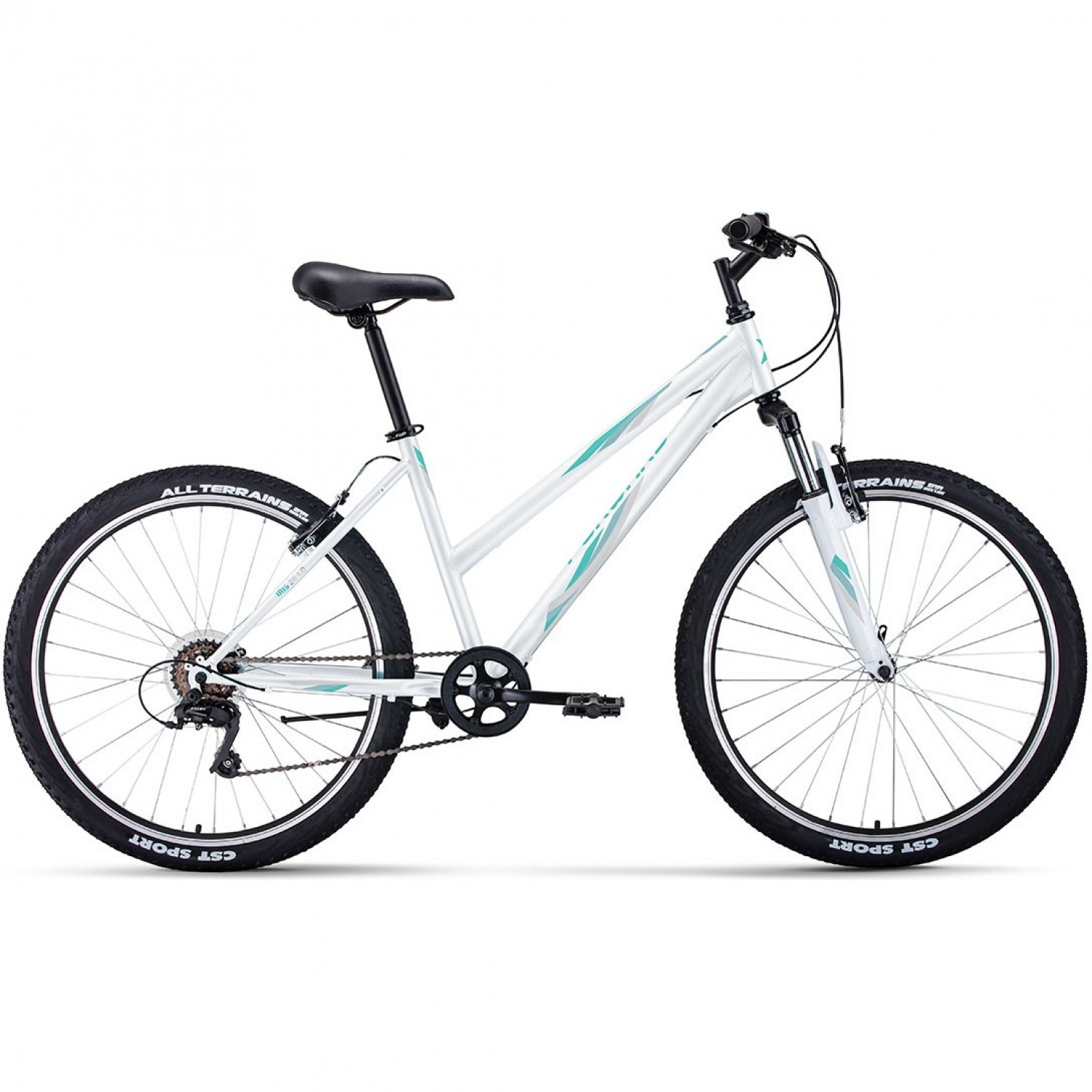 Велосипед FORWARD IRIS 26 1.0 26", рама 17", белый/бирюзовый, 2022 ...