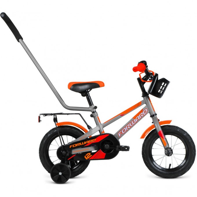 Велосипед FORWARD METEOR 12 (2022) серый/оранжевый 94615 SERYII/ORANJEVYII