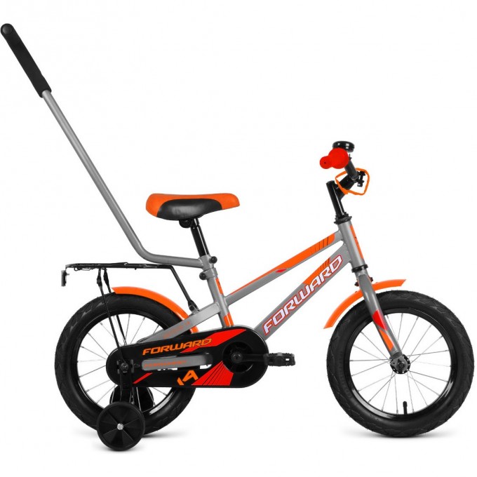Велосипед FORWARD METEOR 14 (2022) серый/оранжевый 94616 SERYII/ORANJEVYII