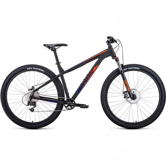 Велосипед FORWARD NEXT 29 X D, рама 19", 2022, черный матовый/ярко-оранжевый RBK22FW29757