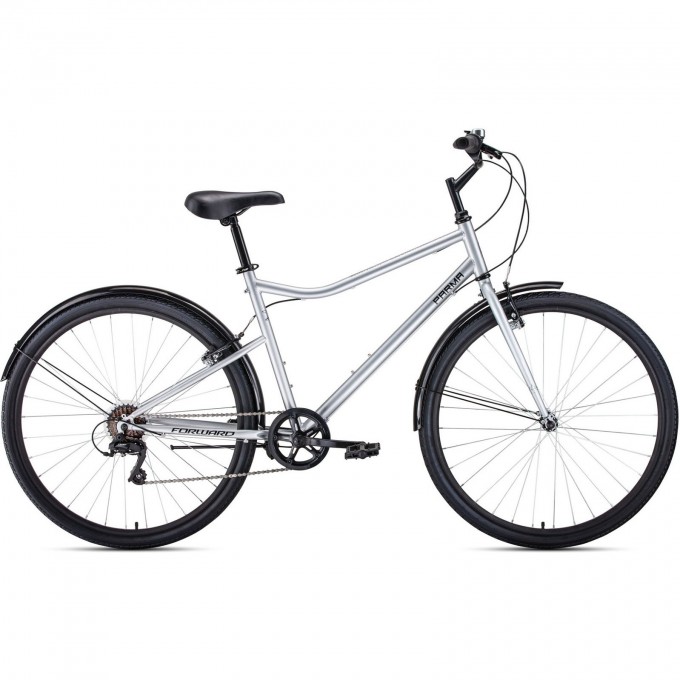 Велосипед FORWARD PARMA 28 (2020) серый/черный 74812 SERYII/CHERNYII