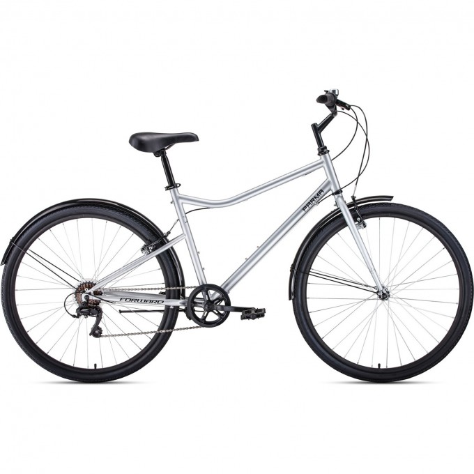Велосипед FORWARD PARMA 28 (2021) серый/черный 74439 SERYII/CHERNYII