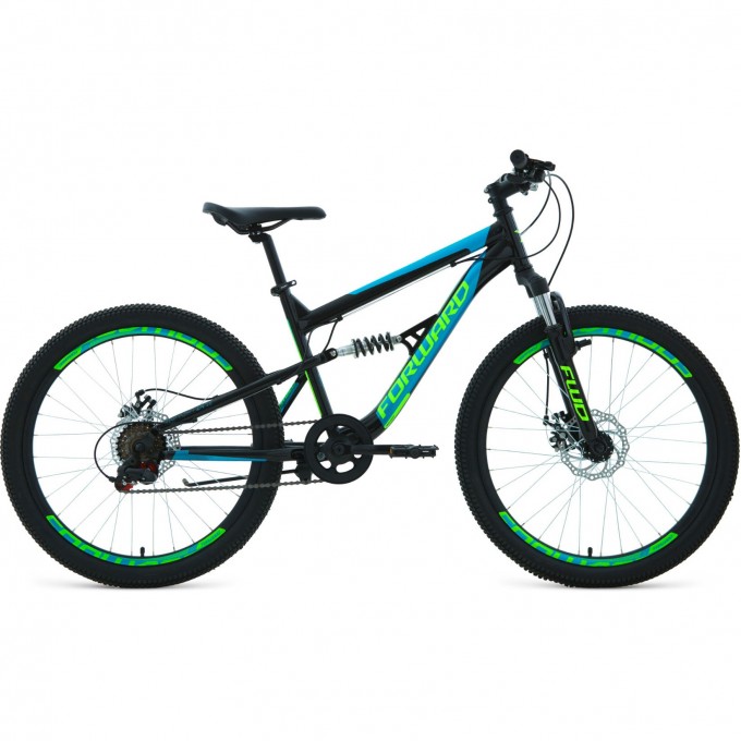 Велосипед FORWARD RAPTOR 24 2.0 disc, рама 15", 2020-2021, черный/фиолетовый RBKW1F146004
