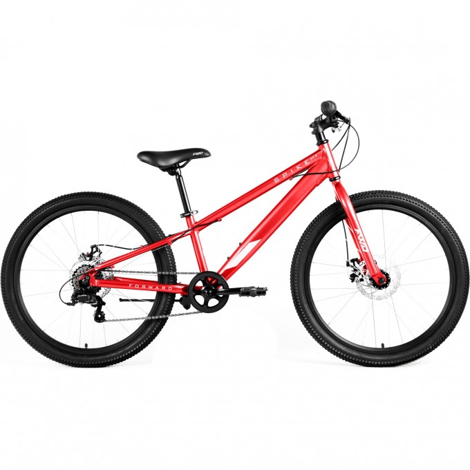 Велосипед FORWARD SPIKE 24 D 24", рама 11", красный/белый, 2023 IB3F47133XRDXWH
